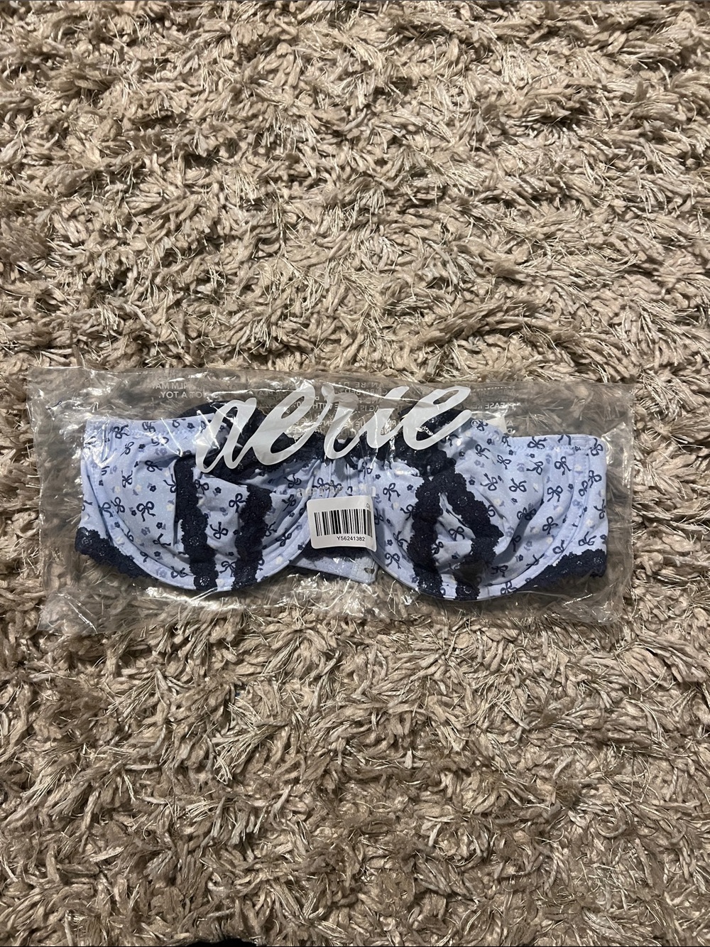 Aerie Show Off Printed Unlined Balconette Bra - Eyelet Blue - Picture 4 of 5
